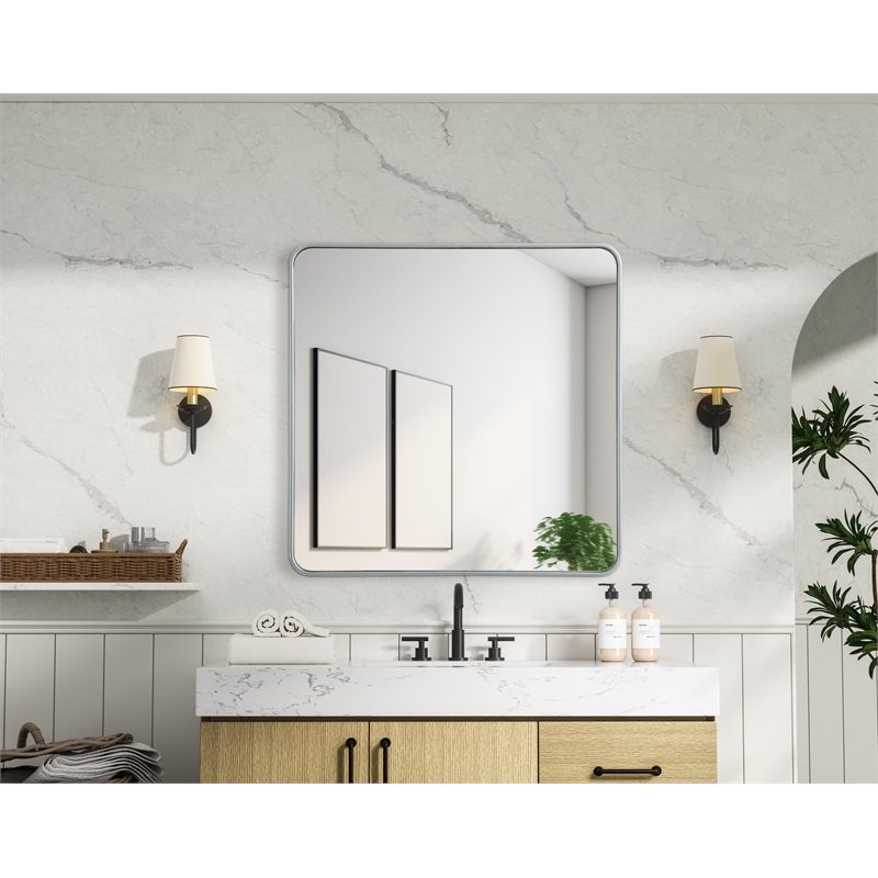 Elegant Decor Contour Metal Rectangle Mirror 36X36