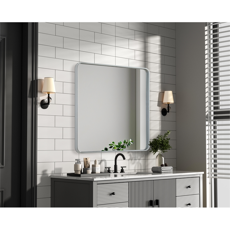 Elegant Decor Contour Metal Rectangle Mirror 36X36