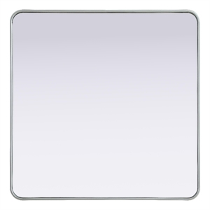 Elegant Decor Contour Metal Rectangle Mirror 36X36&quot Silver