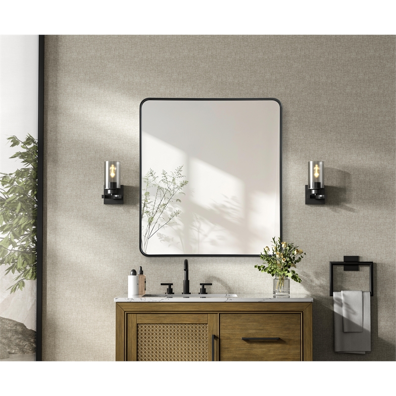 Elegant Decor Contour Metal Rectangle Mirror 36X40