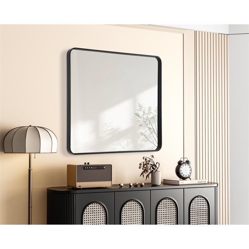 Elegant Decor Contour Metal Rectangle Mirror 36X40