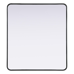 Elegant Decor Contour Metal Rectangle Mirror 36X40&quot Black