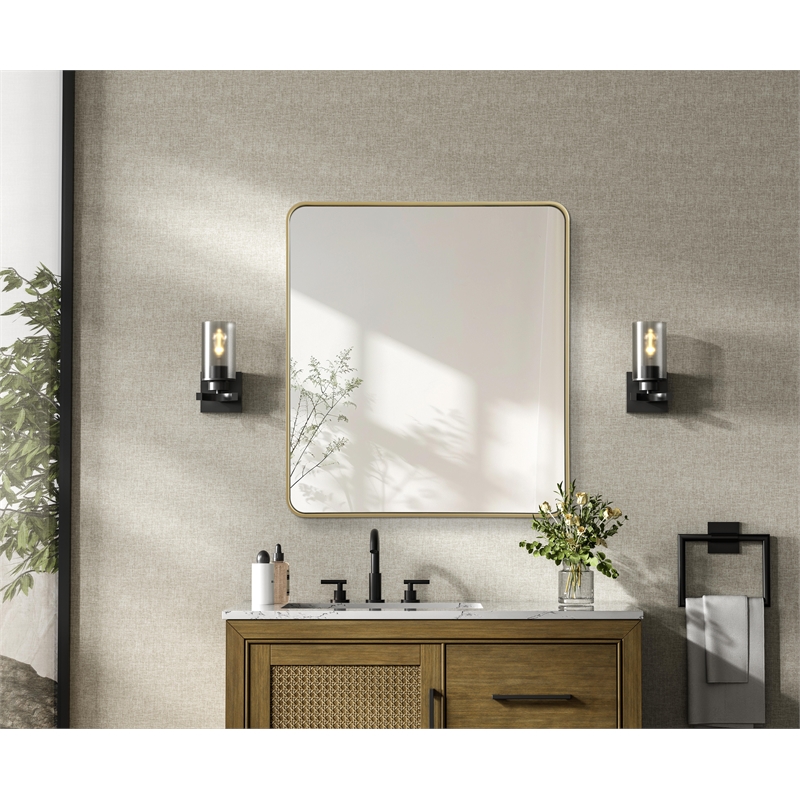 Elegant Decor Contour Metal Rectangle Mirror 36X40