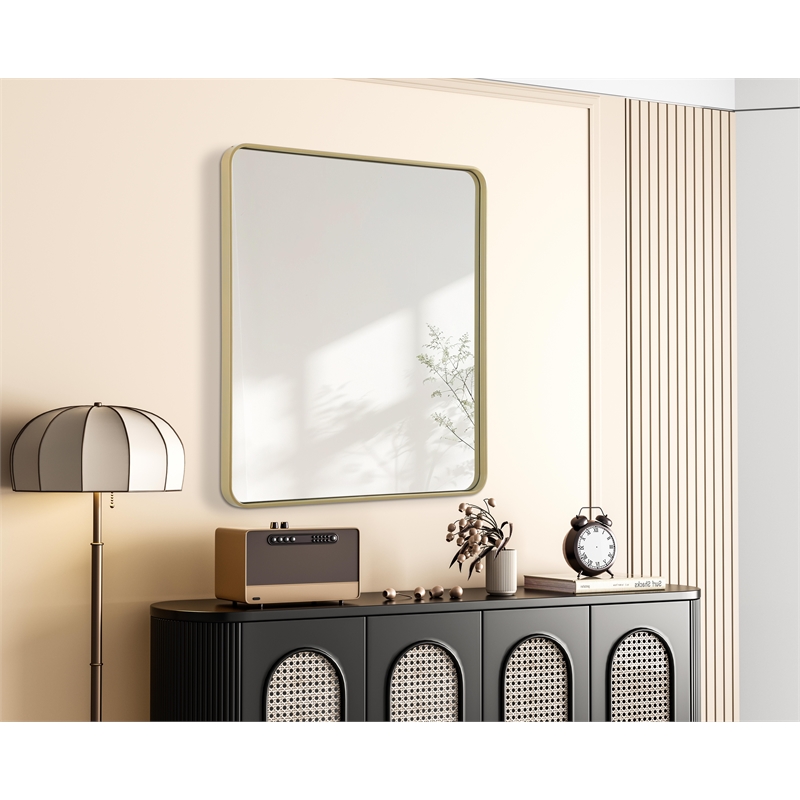 Elegant Decor Contour Metal Rectangle Mirror 36X40