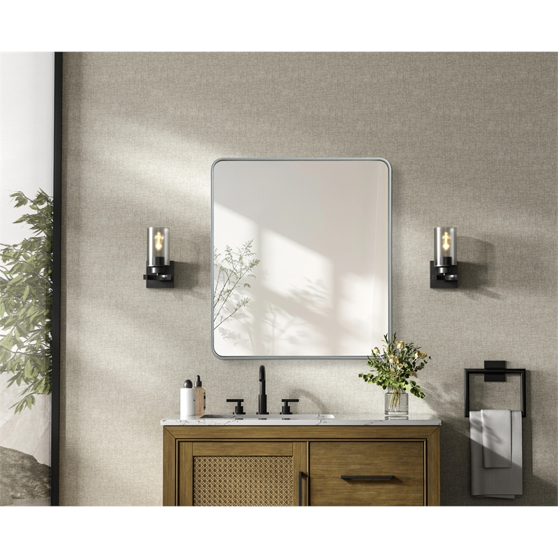 Elegant Decor Contour Metal Rectangle Mirror 36X40