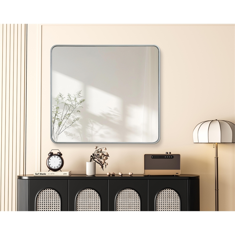 Elegant Decor Contour Metal Rectangle Mirror 36X40
