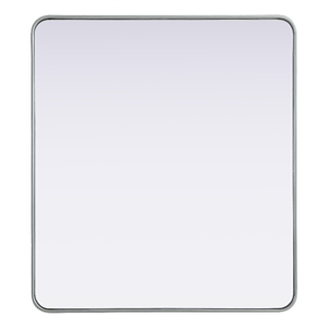Elegant Decor Contour Metal Rectangle Mirror 36X40&quot Silver