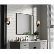 Elegant Decor Contour Metal Square Mirror 42X42 In Black