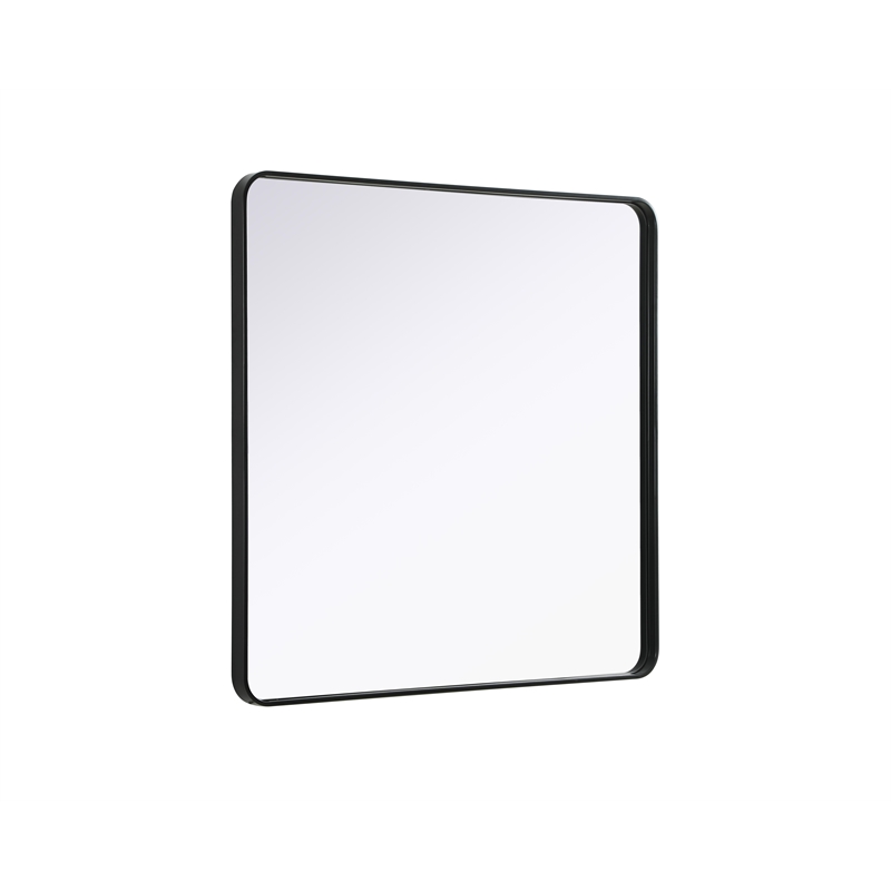 Elegant Decor Contour Metal Square Mirror 42X42 In Black