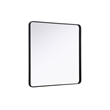 Elegant Decor Contour Metal Square Mirror 42X42 In Black