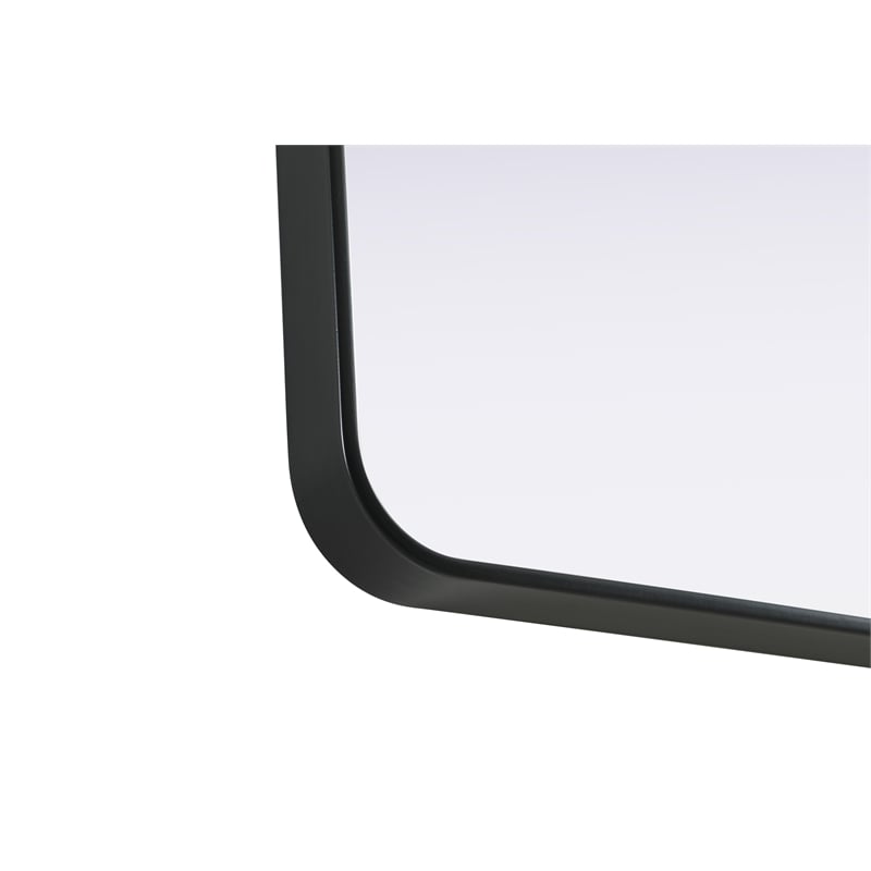 Elegant Decor Contour Metal Square Mirror 42X42 In Black