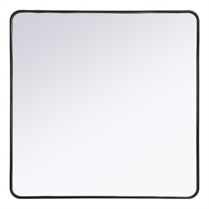 Elegant Decor Contour Metal Square Mirror 42X42 In Black