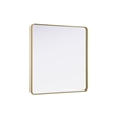 Elegant Decor Contour Metal Square Mirror 42X42 In Brass