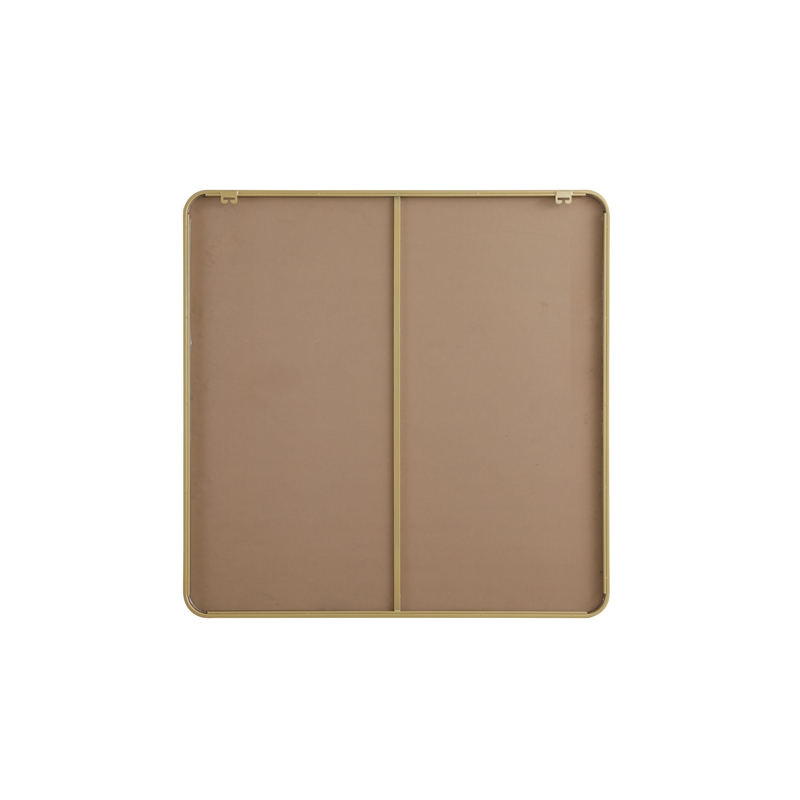 Elegant Decor Contour Metal Square Mirror 42X42 In Brass