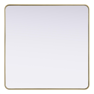 Elegant Decor Contour Metal Square Mirror 42X42 In Brass
