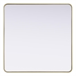 Elegant Decor Contour Metal Square Mirror 42X42 In Brass