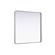 Elegant Decor Contour Metal Square Mirror 42X42 In Silver