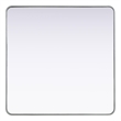 Elegant Decor Contour Metal Square Mirror 42X42 In Silver
