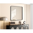 Elegant Decor Contour Metal Square Mirror 48X48 In Black
