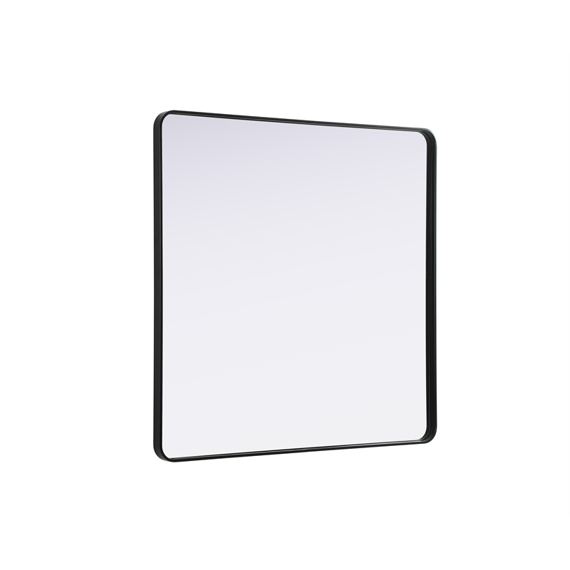 Elegant Decor Contour Metal Square Mirror 48X48 In Black