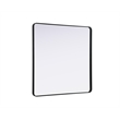Elegant Decor Contour Metal Square Mirror 48X48 In Black