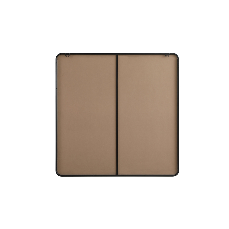Elegant Decor Contour Metal Square Mirror 48X48 In Black