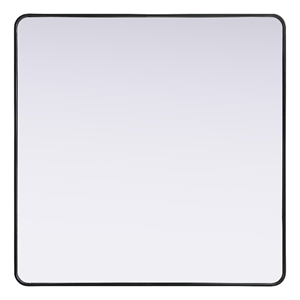 Elegant Decor Contour Metal Square Mirror 48X48 In Black