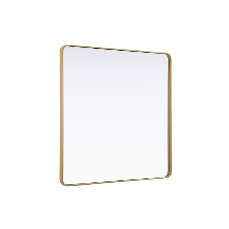 Elegant Decor Contour Metal Square Mirror 48X48 In Brass