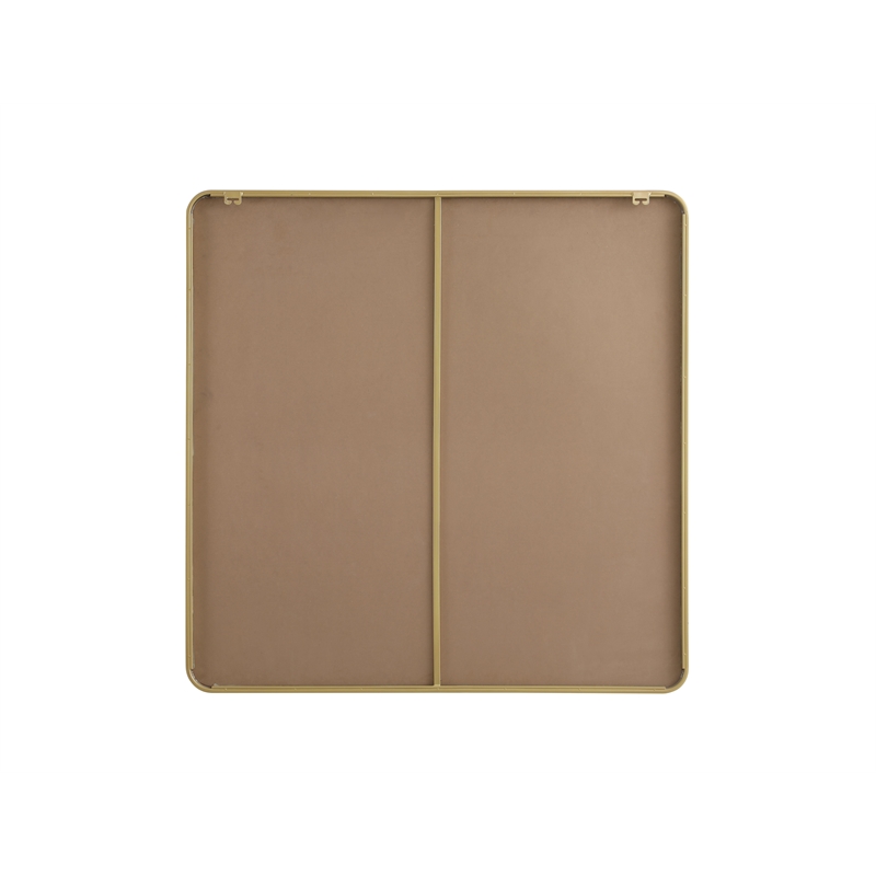 Elegant Decor Contour Metal Square Mirror 48X48 In Brass