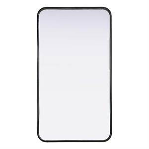 Elegant Decor Contour Metal Rectangle Mirror 20X36&quot Black