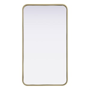 Elegant Decor Contour Metal Rectangle Mirror 20X36&quot Brass