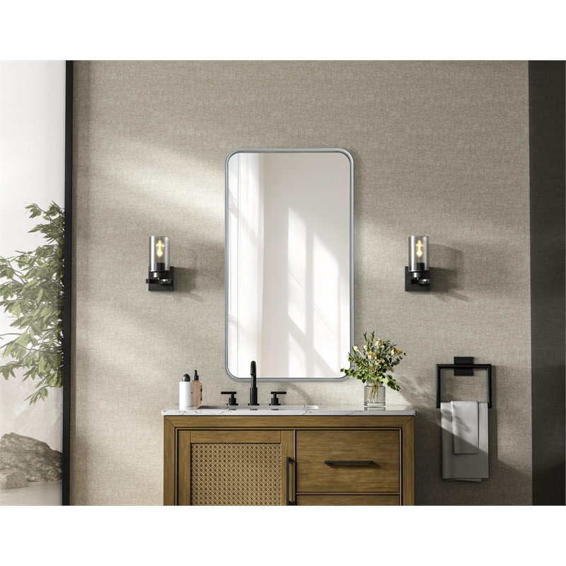 Elegant Decor Contour Metal Rectangle Mirror 20X36