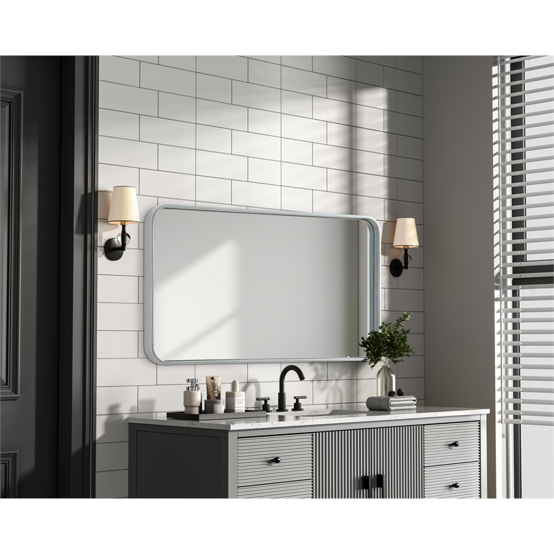 Elegant Decor Contour Metal Rectangle Mirror 20X36