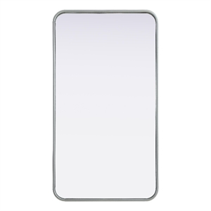 Elegant Decor Contour Metal Rectangle Mirror 20X36&quot Silver