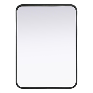 Elegant Decor Contour Metal Rectangle Mirror 22X30&quot Black