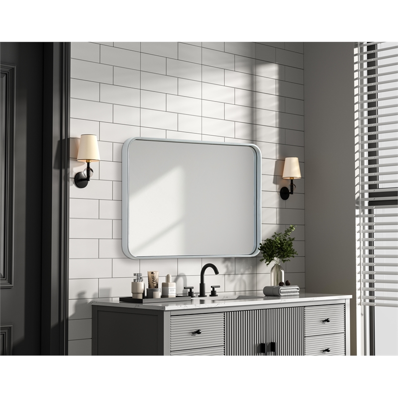 Elegant Decor Contour Metal Rectangle Mirror 22X30