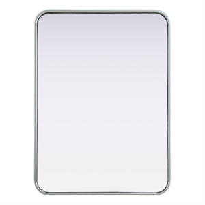 Elegant Decor Contour Metal Rectangle Mirror 22X30&quot Silver