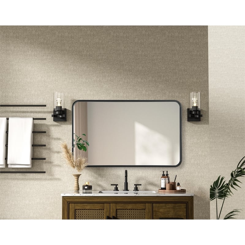 Elegant Decor Contour Metal Rectangle Mirror 22X36