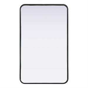 Elegant Decor Contour Metal Rectangle Mirror 22X36&quot Black