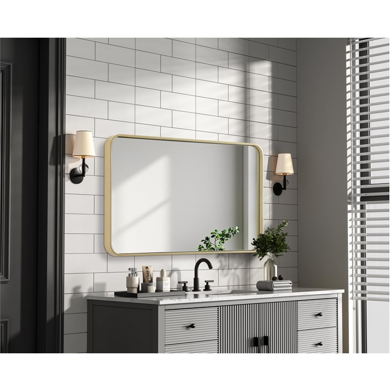 Elegant Decor Contour Metal Rectangle Mirror 22X36