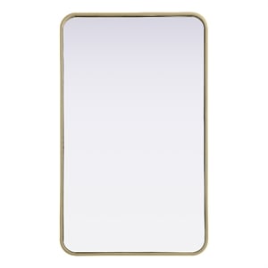 Elegant Decor Contour Metal Rectangle Mirror 22X36&quot Brass