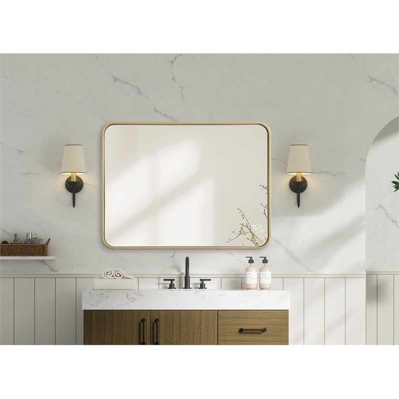 Elegant Decor Contour Metal Rectangle Mirror 24X32