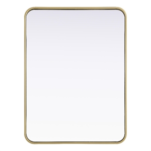 Elegant Decor Contour Metal Rectangle Mirror 24X32&quot Brass