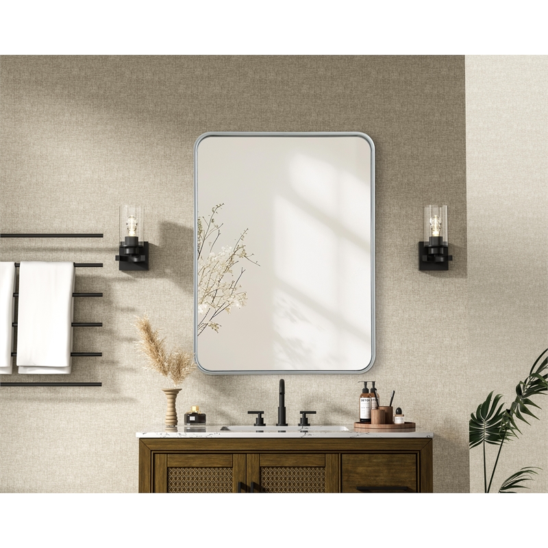 Elegant Decor Contour Metal Rectangle Mirror 24X32