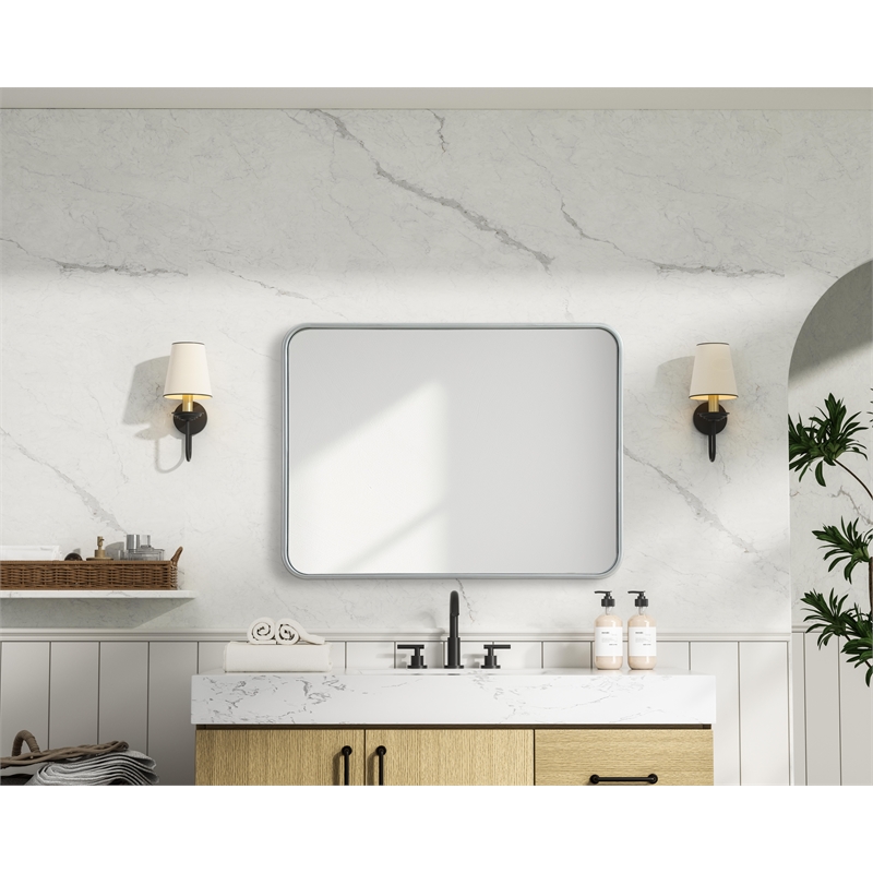Elegant Decor Contour Metal Rectangle Mirror 24X32