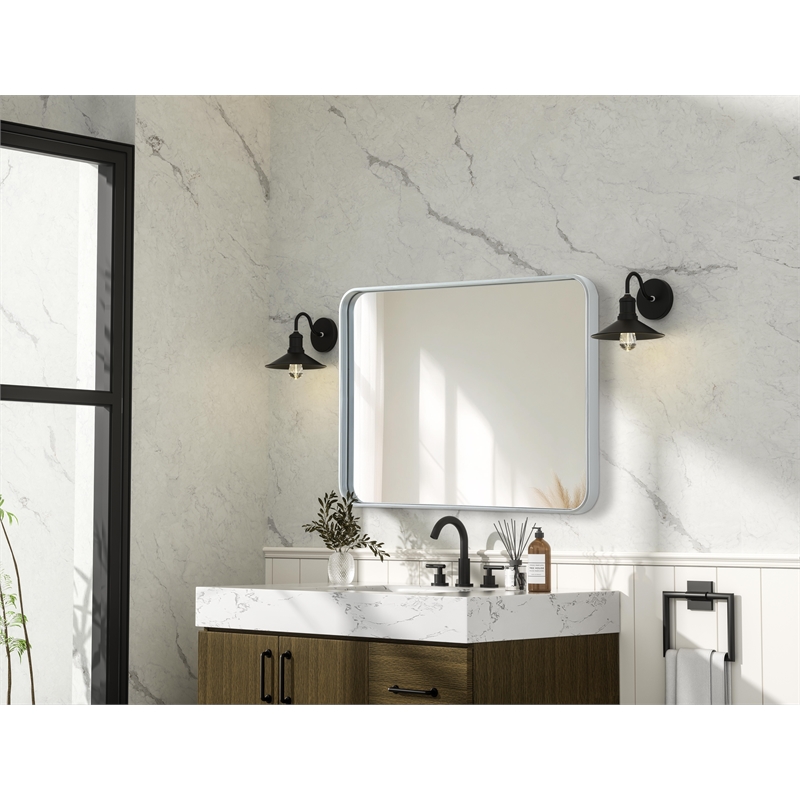 Elegant Decor Contour Metal Rectangle Mirror 24X32