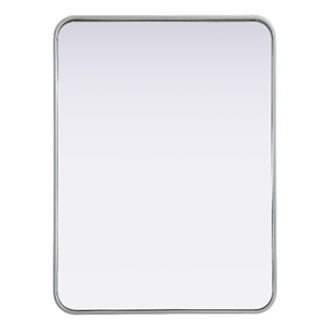 Elegant Decor Contour Metal Rectangle Mirror 24X32&quot Silver