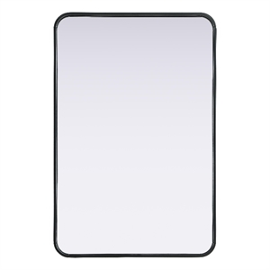 Elegant Decor Contour Metal Rectangle Mirror 24X36&quot Black