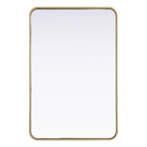 Elegant Decor Contour Metal Rectangle Mirror 24X36&quot Brass