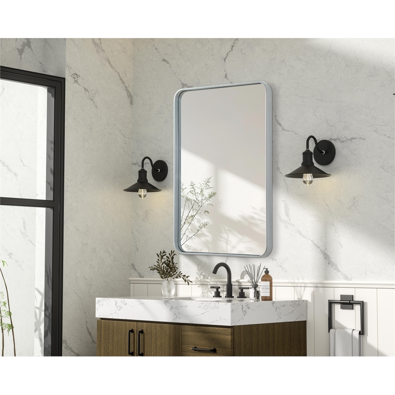 Elegant Decor Contour Metal Rectangle Mirror 24X36